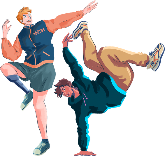 Manga Street Style Men Breakdancing